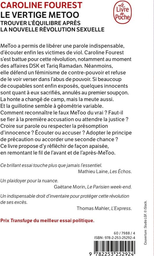 Quatrième de couverture de « Le vertige MeToo : trouver l'équilibre après la nouvelle révolution sexuelle »