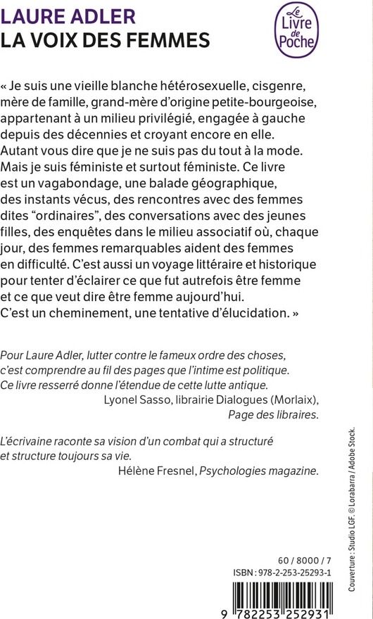 Quatrième de couverture de « La voix des femmes »