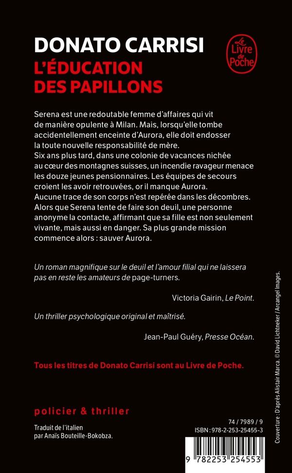 Quatrième de couverture de « L'EDUCATION DES PAPILLONS »