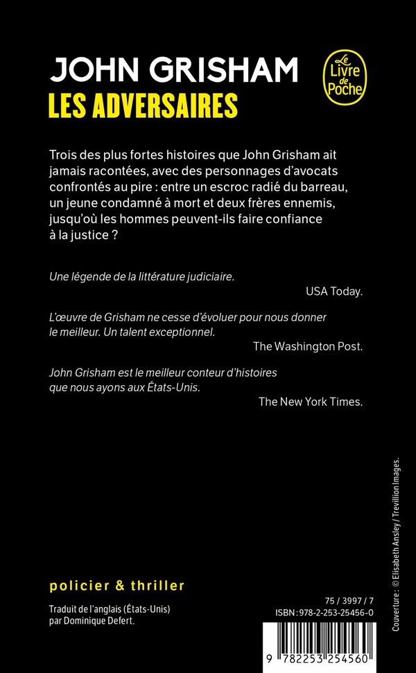 Quatrième de couverture de « LES ADVERSAIRES »