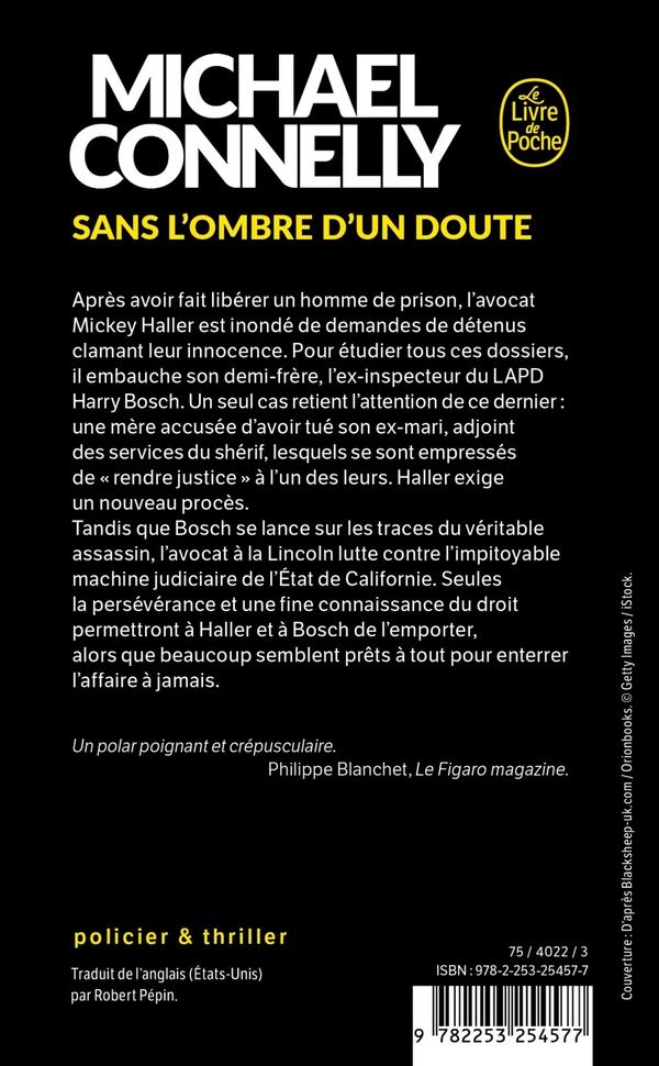 Quatrième de couverture de « SANS L'OMBRE D'UN DOUTE »