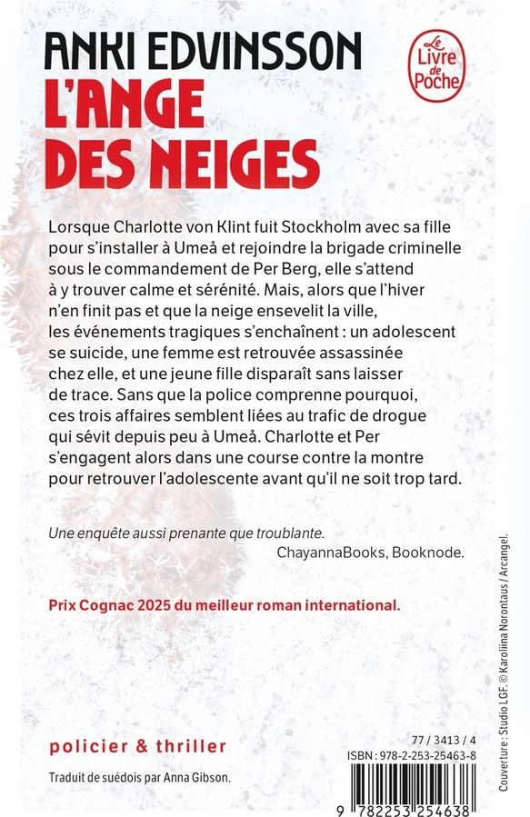 Quatrième de couverture de « L'Ange des neiges »