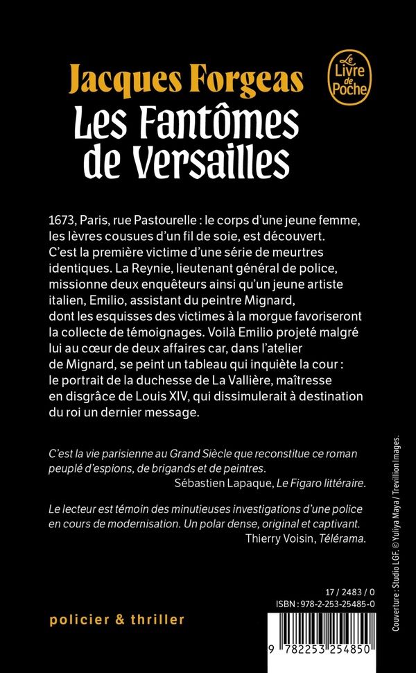 Quatrième de couverture de « Les fantômes de Versailles : roman »