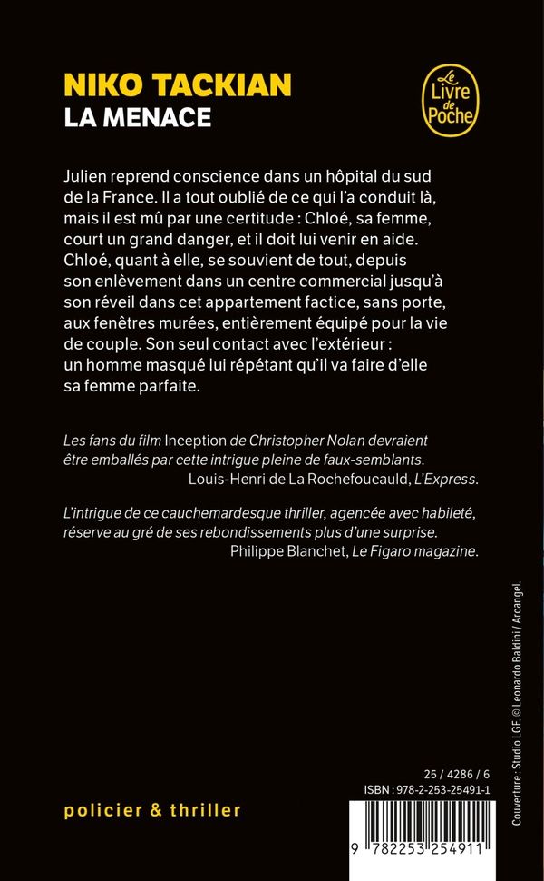 Quatrième de couverture de « LA MENACE »