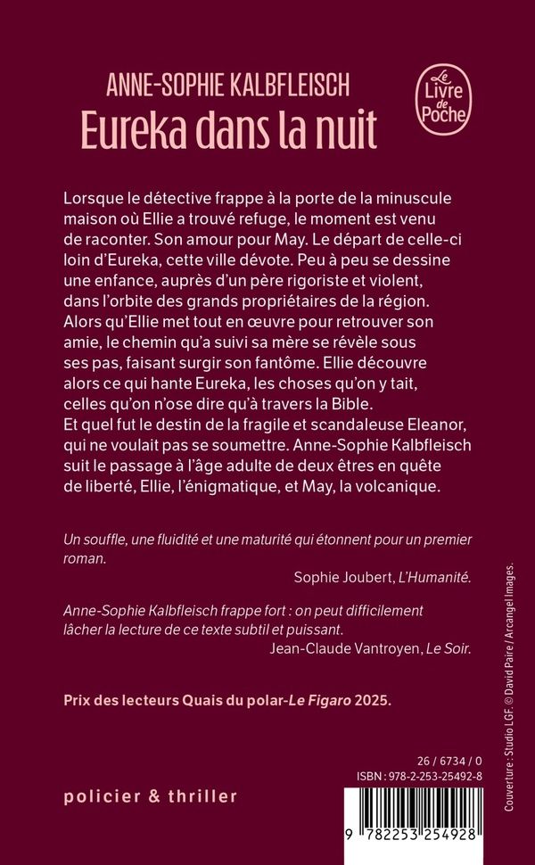 Quatrième de couverture de « Eureka dans la nuit »