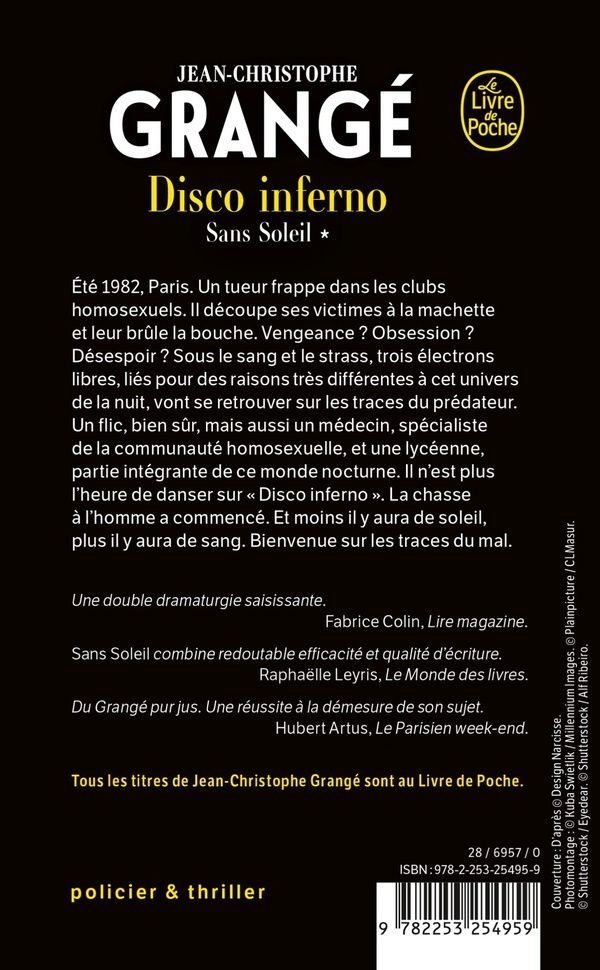 Quatrième de couverture de « DISCO INFERNO (SANS SOLEIL, TOME 1) »