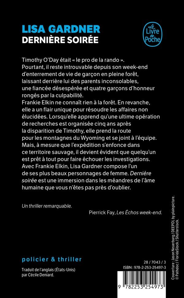 Quatrième de couverture de « DERNIERE SOIREE »