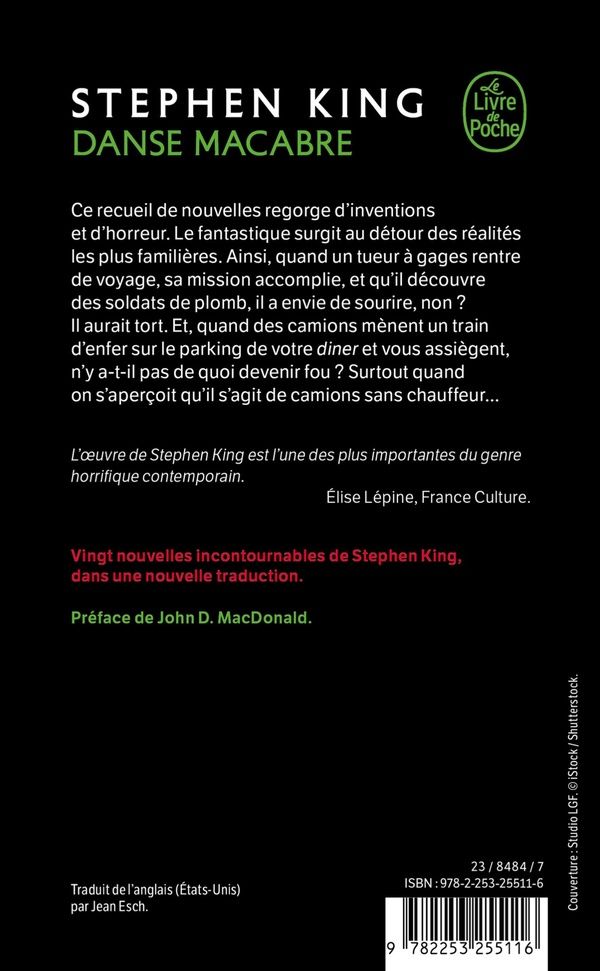 Quatrième de couverture de « DANSE MACABRE (NOUVELLE TRADUCTION) »