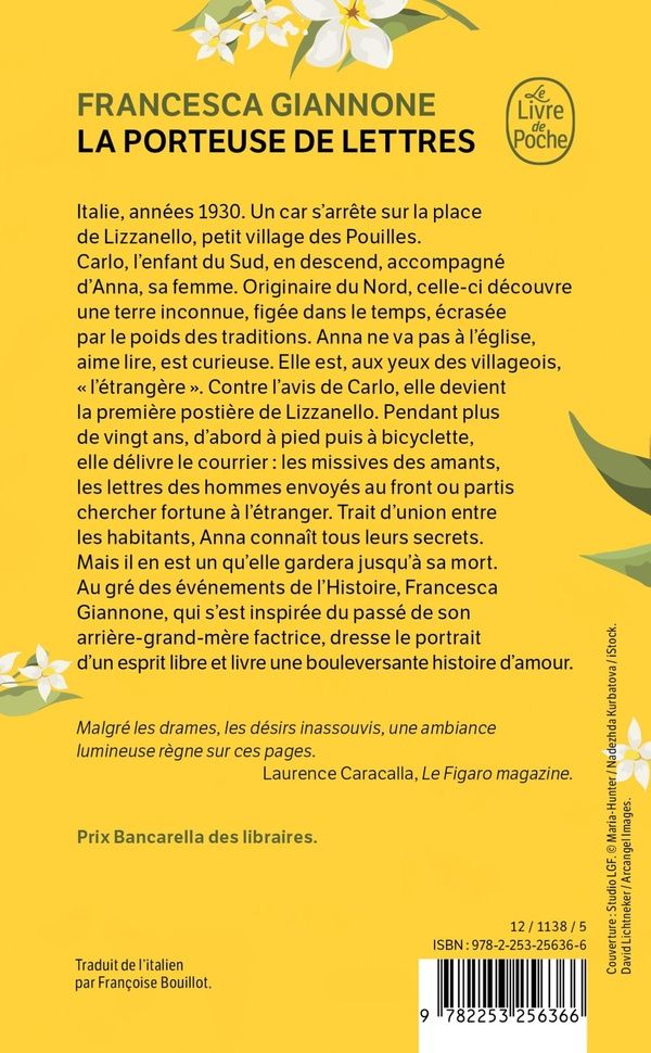 Quatrième de couverture de « LA PORTEUSE DE LETTRES »