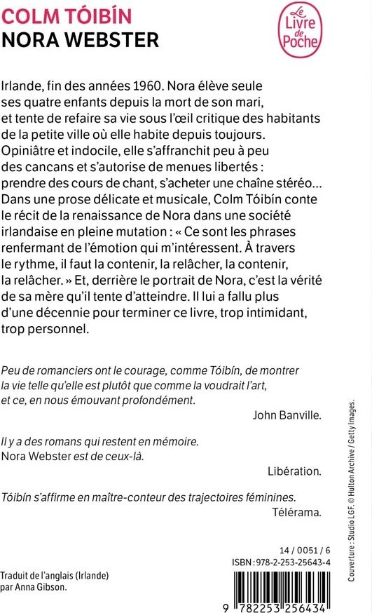 Quatrième de couverture de « NORA WEBSTER »