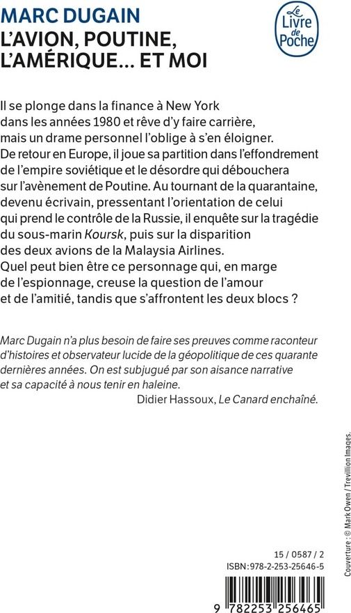 Quatrième de couverture de « L'Avion, Poutine, L'Amérique... et moi »