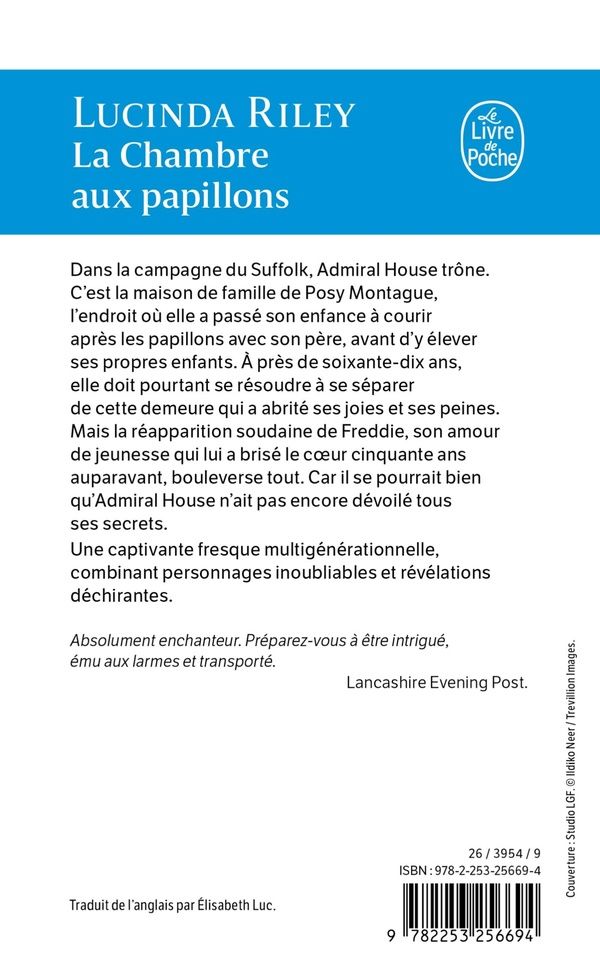 Quatrième de couverture de « La chambre aux papillons »