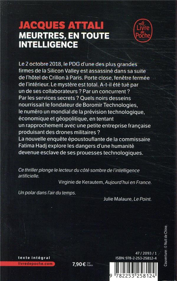 Quatrième de couverture de « Meurtres, en toute intelligence »