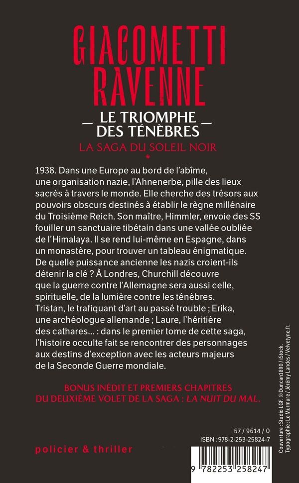 Quatrième de couverture de « LA SAGA SOLEIL NOIR - LE TRIOMPHE DES TENEBRES (LA SAGA DU SOLEIL NOIR, TOME 1) »