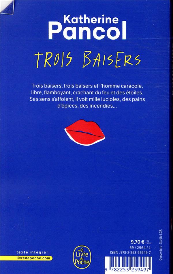 Quatrième de couverture de « Trois baisers : roman »