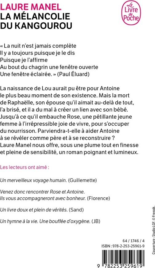 Quatrième de couverture de « La mélancolie du kangourou »