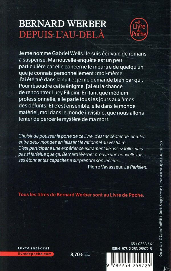 Quatrième de couverture de « Depuis l'au-delà : roman »