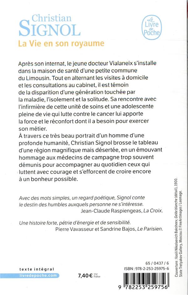 Quatrième de couverture de « La vie en son royaume : roman »