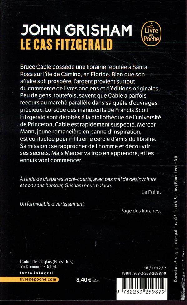 Quatrième de couverture de « LE CAS FITZGERALD »