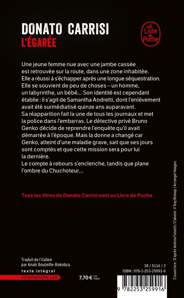 Quatrième de couverture de « L'égarée »