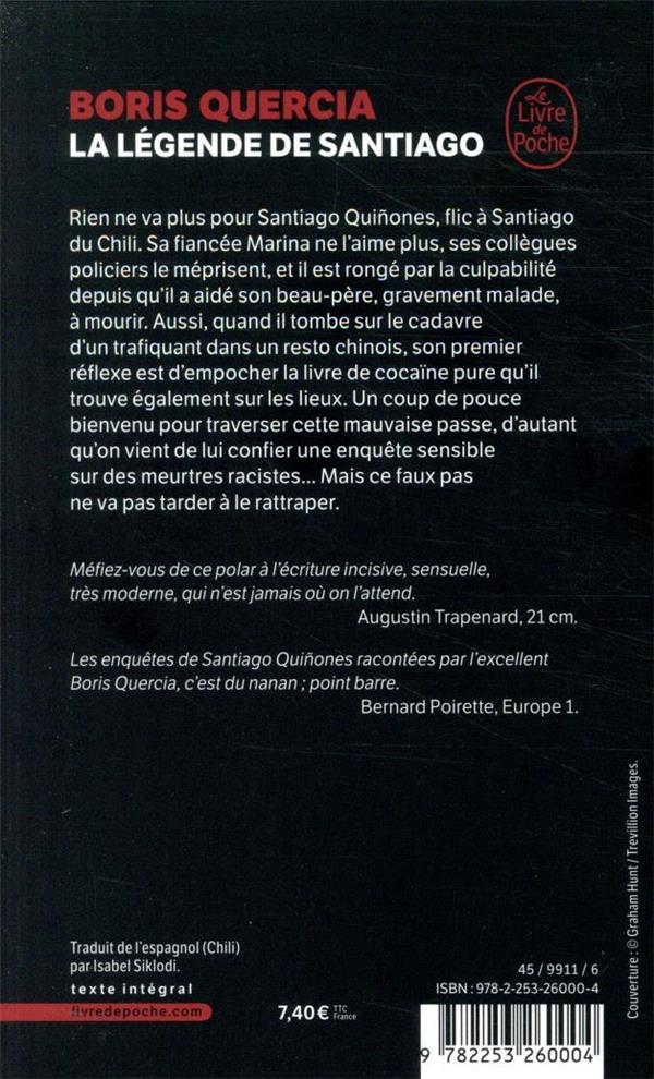 Quatrième de couverture de « LA LEGENDE DE SANTIAGO »