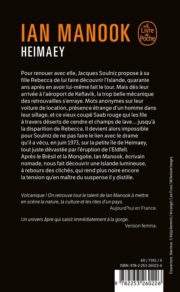 Quatrième de couverture de « Heimaey : roman »