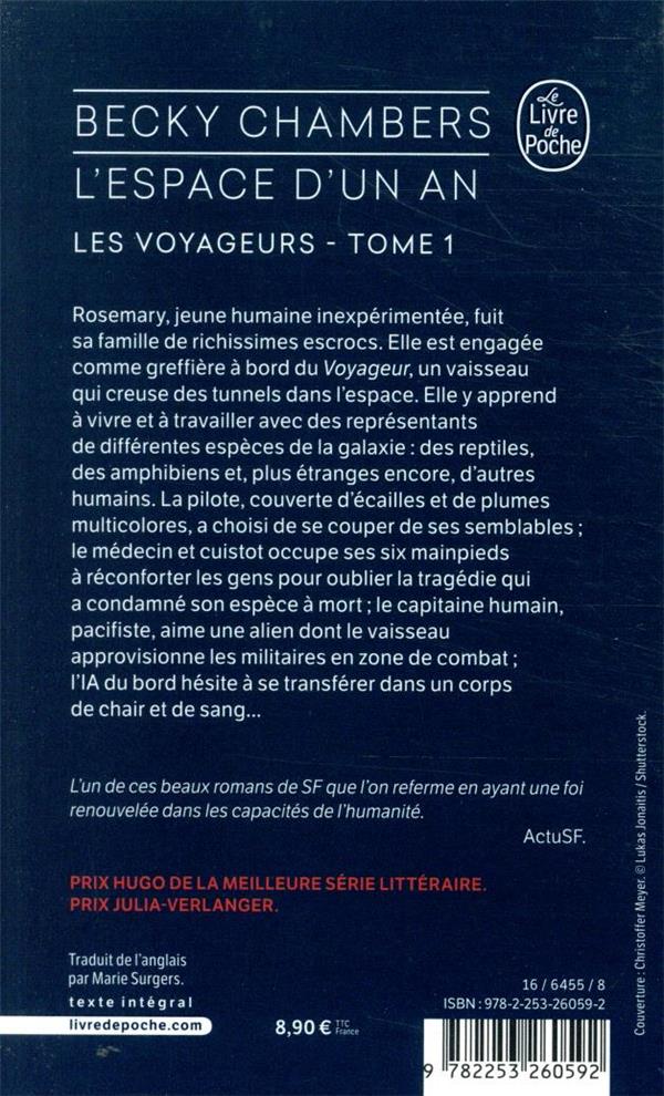 Quatrième de couverture de « L'ESPACE D'UN AN (LES VOYAGEURS, TOME 1) »