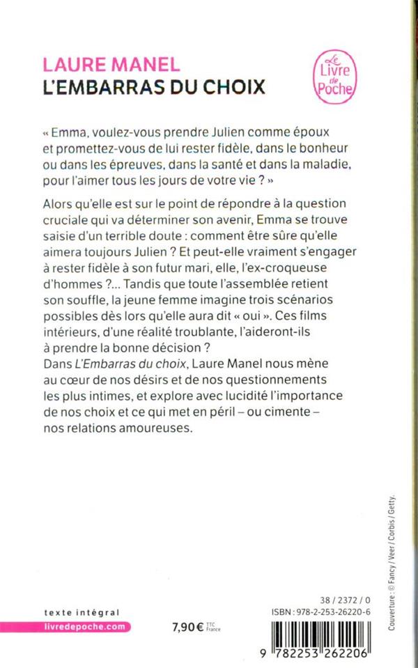 Quatrième de couverture de « L'EMBARRAS DU CHOIX »
