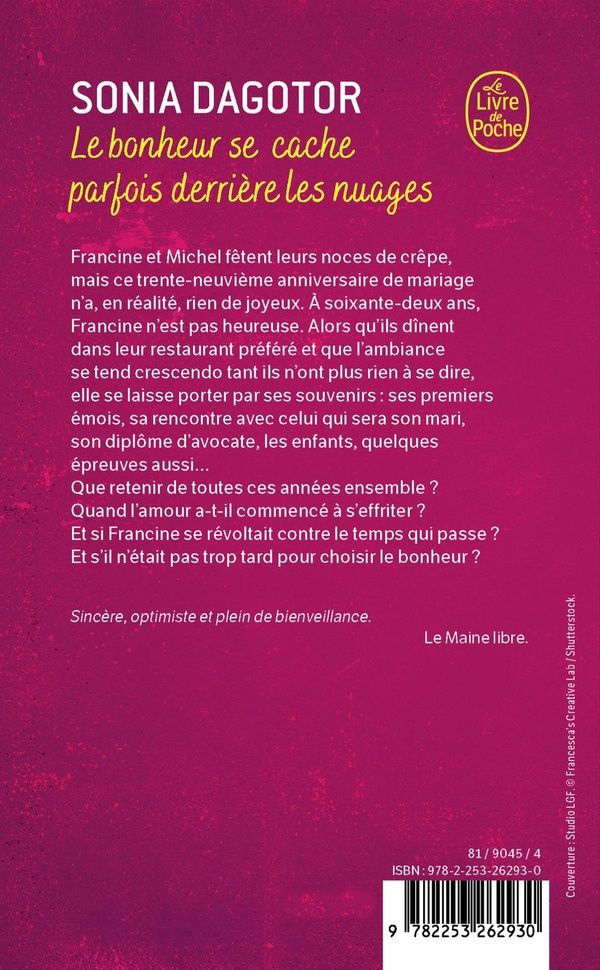Quatrième de couverture de « Le bonheur se cache parfois derrière les nuages : roman »