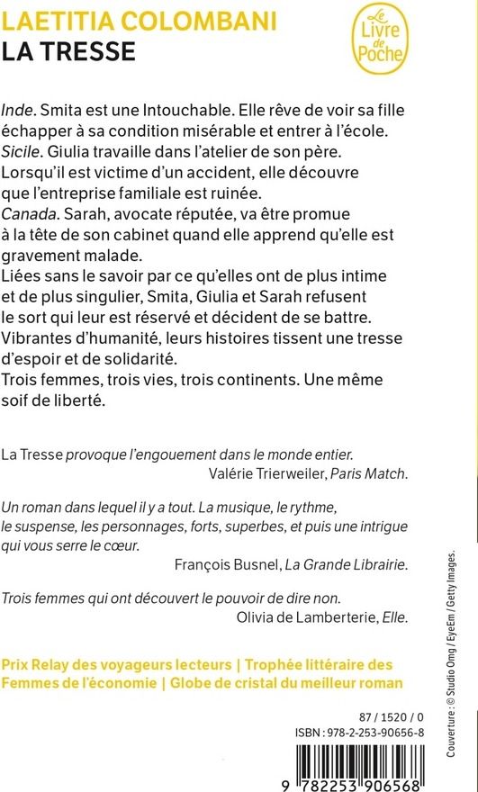 Quatrième de couverture de « LA TRESSE »