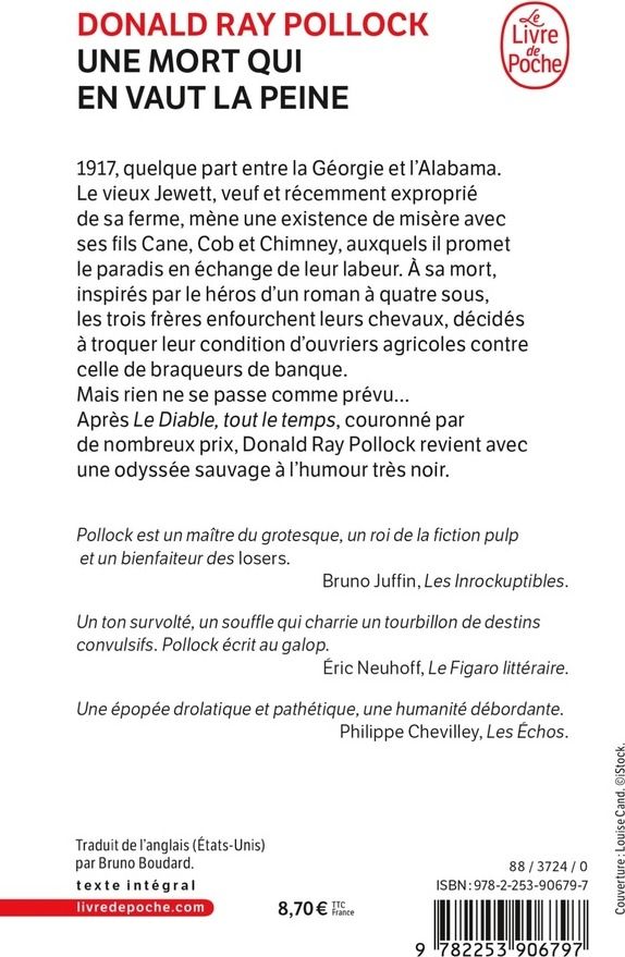 Quatrième de couverture de « UNE MORT QUI EN VAUT LA PEINE »