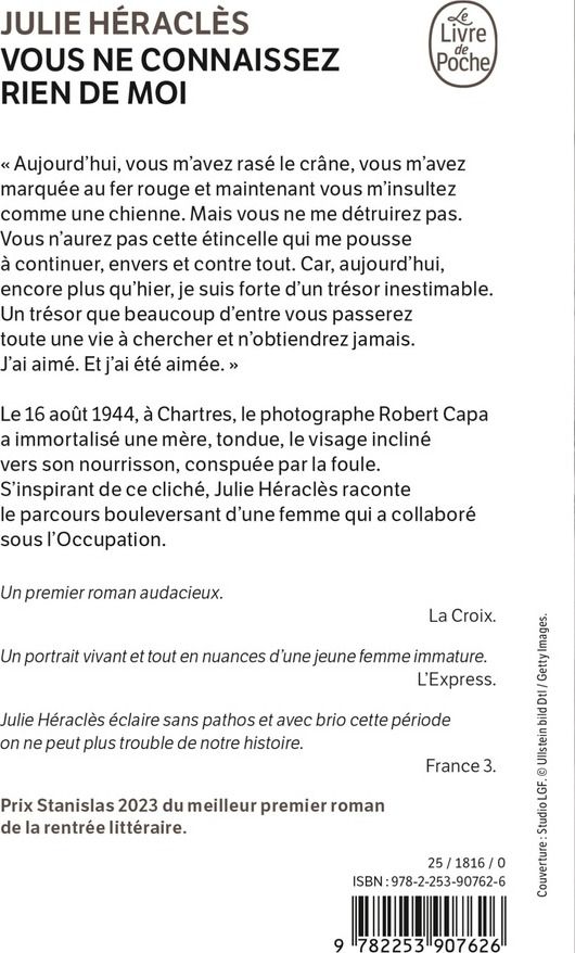 Quatrième de couverture de « Vous ne connaissez rien de moi : roman »