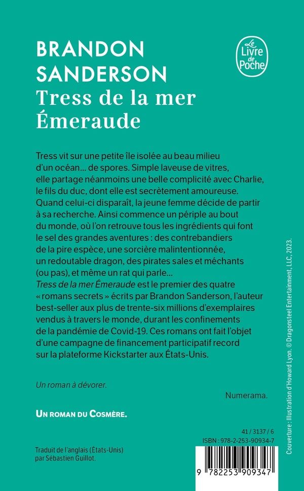 Quatrième de couverture de « TRESS DE LA MER EMERAUDE »