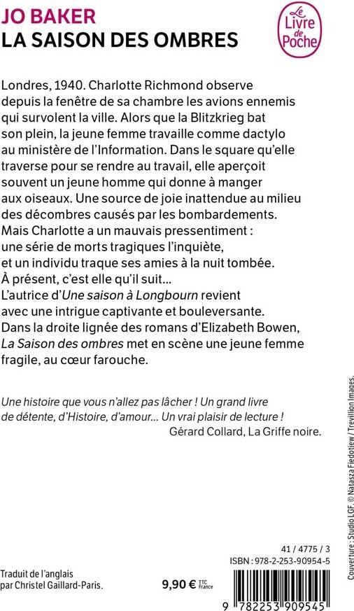 Quatrième de couverture de « La saison des ombres »
