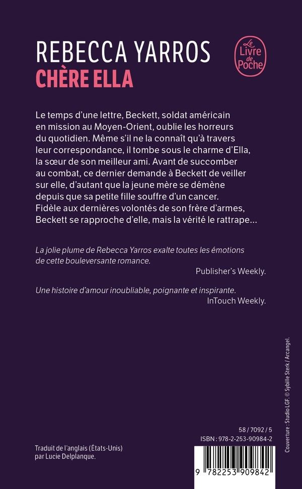 Quatrième de couverture de « Chère Ella »