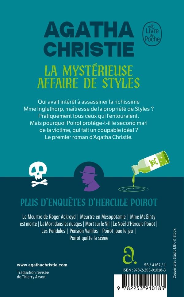 Quatrième de couverture de « La Mystérieuse Affaire de Styles »