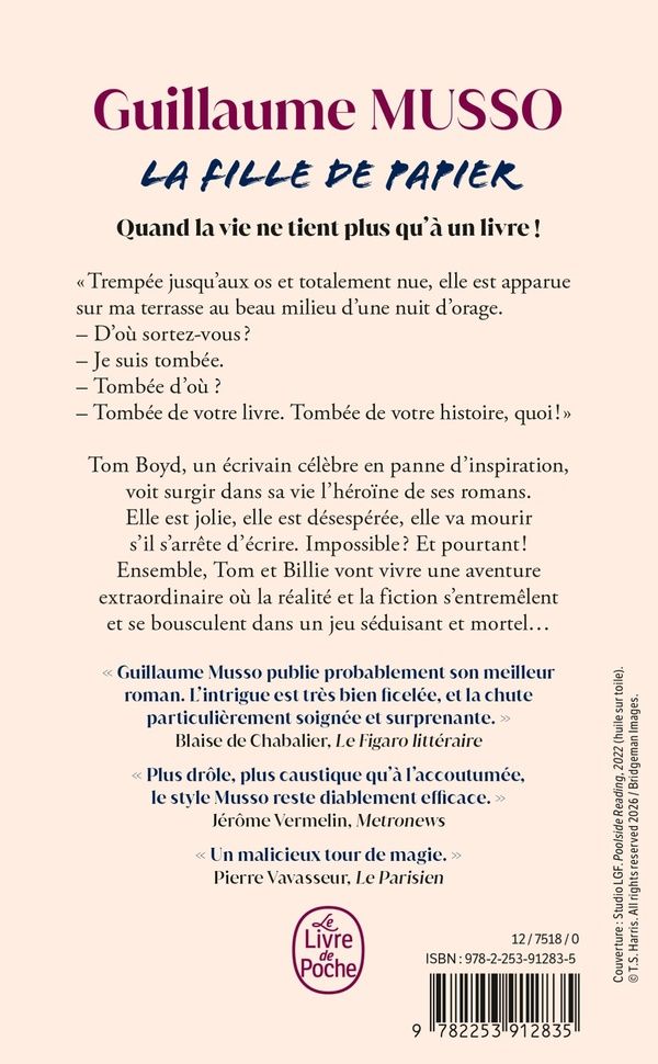 Quatrième de couverture de « LA FILLE DE PAPIER »