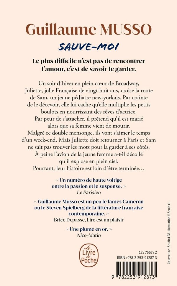 Quatrième de couverture de « SAUVE-MOI »