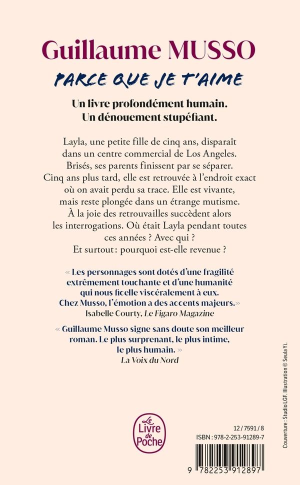 Quatrième de couverture de « PARCE QUE JE T'AIME »