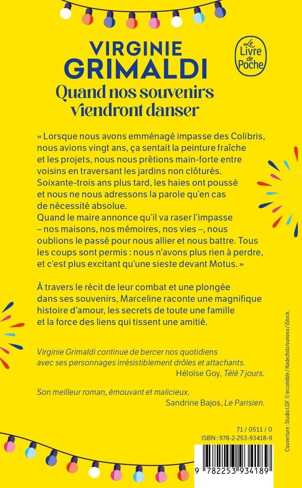 Quatrième de couverture de « QUAND NOS SOUVENIRS VIENDRONT DANSER »