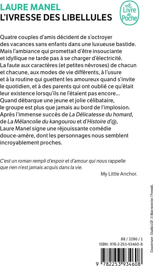 Quatrième de couverture de « L'ivresse des libellules »