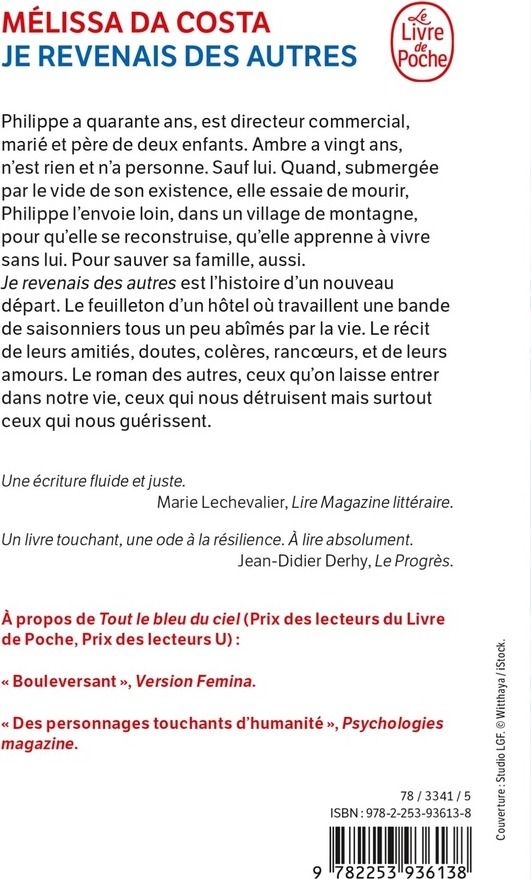 Quatrième de couverture de « Je revenais des autres : roman »