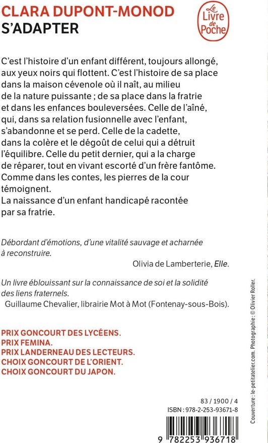 Quatrième de couverture de « S'adapter : roman »