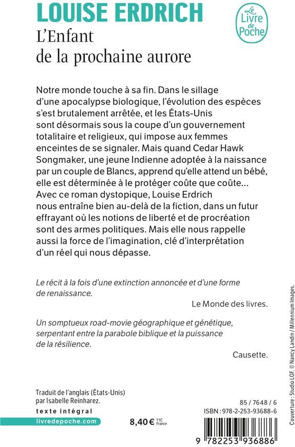 Quatrième de couverture de « L'enfant de la prochaine aurore »