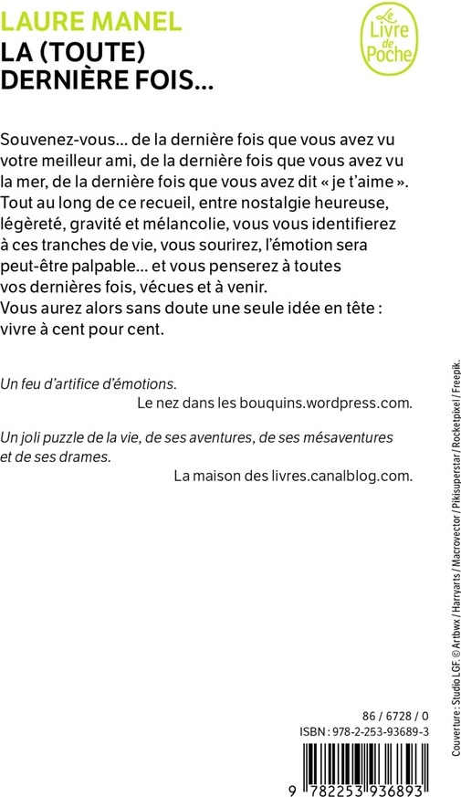 Quatrième de couverture de « La (toute) dernière fois »