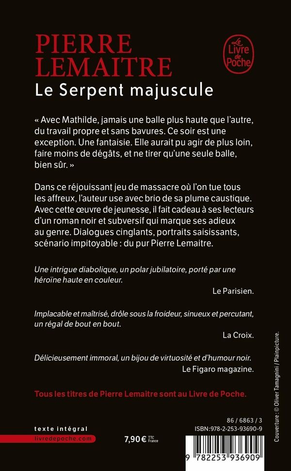 Quatrième de couverture de « Le serpent majuscule : roman »