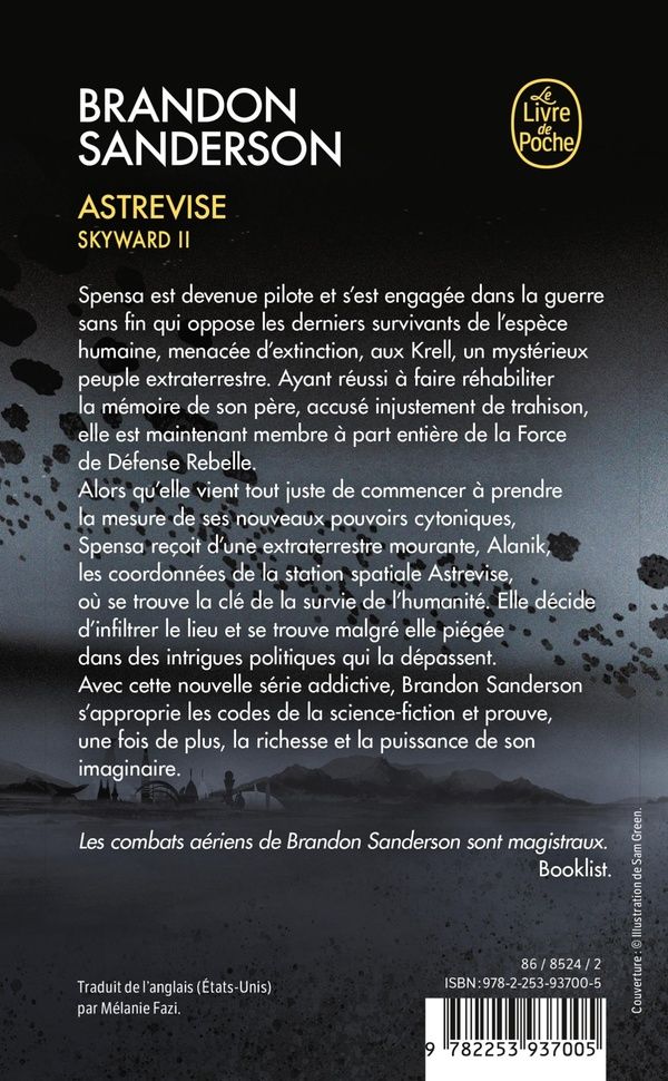 Quatrième de couverture de « ASTREVISE (SKYWARD, TOME 2) »