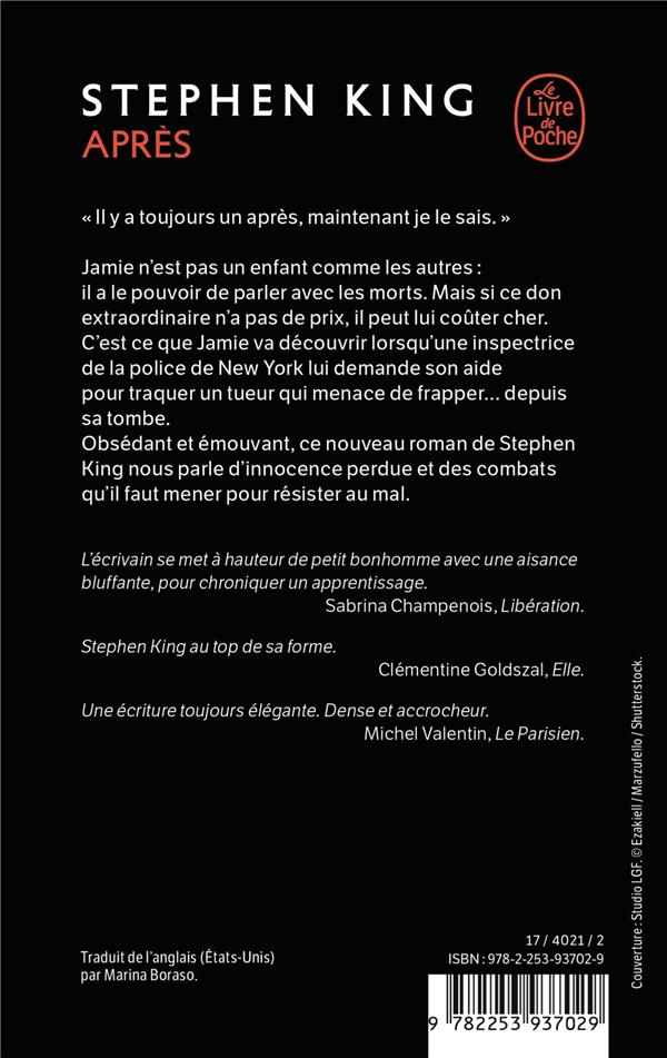 Quatrième de couverture de « APRES »