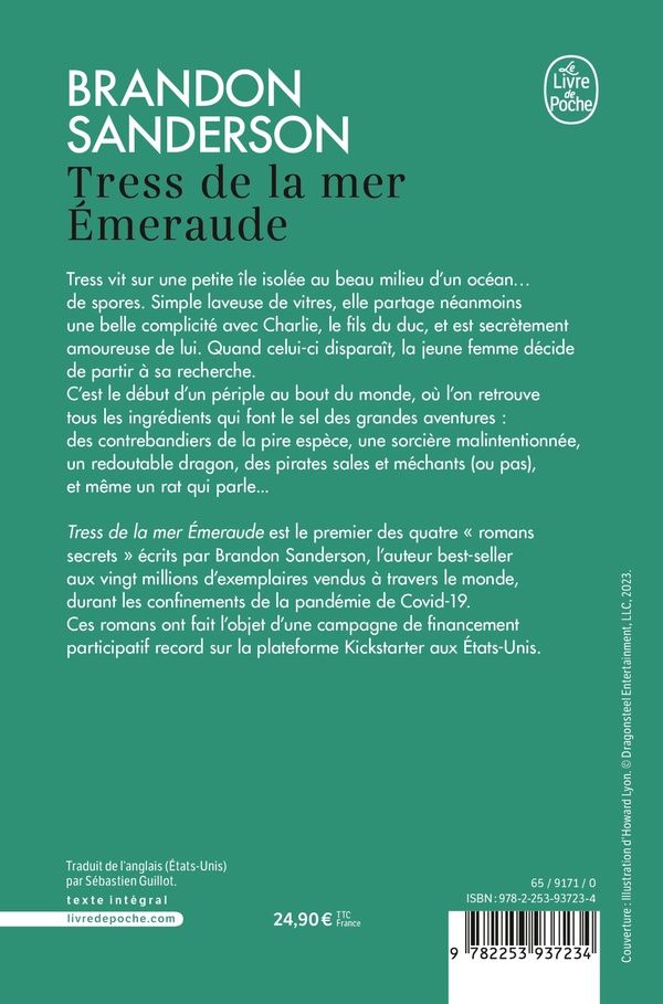 Quatrième de couverture de « Tress de la mer Émeraude »