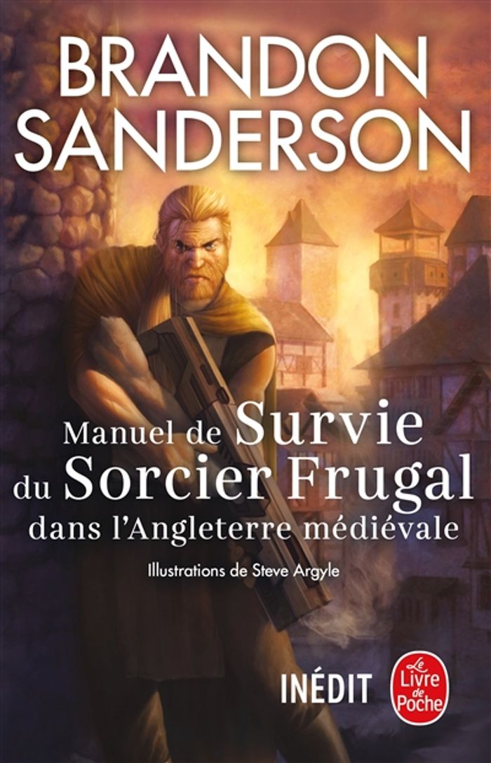 Couverture du livre « Manuel de survie du sorcier frugal dans l'Angleterre médiévale » de Brandon Sanderson, librairie Les Contes Infusés à Corte